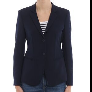 Dondup Navy Crepe Fitted Blazer | Size 10